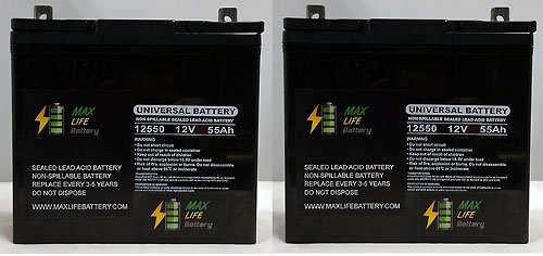 UB12550 12V 55Ah SLA AGM Battery Replacement for CHROME BC1255, BC12-55 - 2 Pack Batteries Max Life Battery ML55-12MP2319