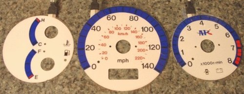 2000 2001 2002 2003 Mazda Protege 323 Manual Transmission MT White Face Glow Gauges Dash Kit Multi Gauges APC 2020-MTPRO29