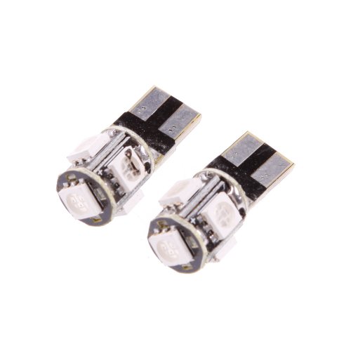 Amtopseller 4 X T10 5 5050 smd LED Canbus bulb Xenon Super Red Error Free Bulbs Amtopseller AUS-T105canbus-red-4p