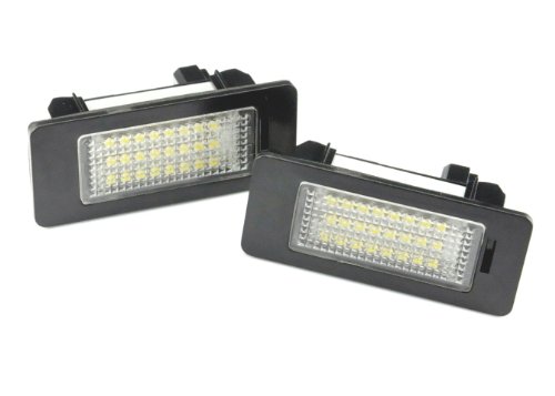 AutoEC Led Car License Plate Light Xenon White 24 SMD Lamp Bulbs For BMW E82 E88 E90 E91 E92 E93 M3 E46 E39 E60 E61 E70 E71 1 3 5 series,Pack of 2 Bulbs AutoEC LM109-03w12v