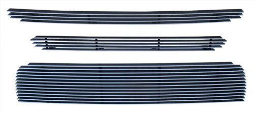 01-04 Nissan Frontier Combo 3PC Horizontal Billet Polished Aluminum Grille Grill Insert Grille Inserts MaxMate BG-NI566+BG-NI567