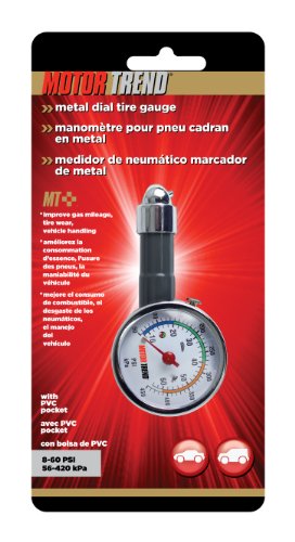Motor Trend TGM-0128 Metal Dial Tire Pressure Gauge Tire Gauges Motor Trend TGM-0128