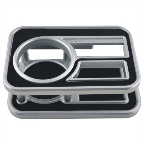 GZ-657 ABS Car Drink Holder - Black + Silver Cup Holders Carking CS-36