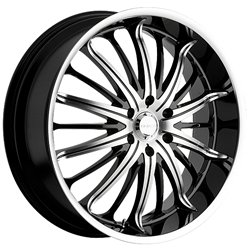 Akuza 761 Belle 20x8.5 Black and Machined Wheel / 5x114.3mm / 35mm Offset / 83.7mm Hub Bore Car Akuza 761285545+35GBMT