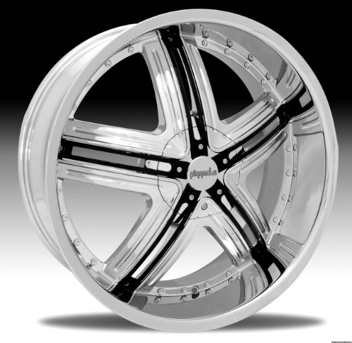 Pinnacle P60 Halo 20x8.5 Chrome Wheel with Black Inserts 5x115mm 5x120mm Bolt Pattern / +15mm Offset / 74mm Hub Bore Car Pinnacle P60200515-15