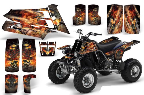 1987-2005 Yamaha Banshee YFZ350 AMRRACING ATV Graphics Decal Kit-Fire Storm-Black Decals AMR Racing 1411-123104-1110