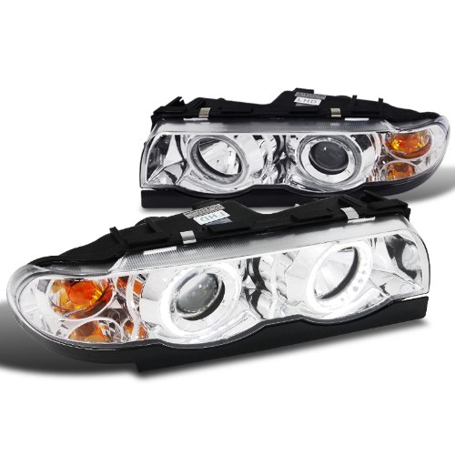 7-Series Bmw E38 740 750 Halo Projector Chrome Headlights Clear Head Lamps Headlight Assemblies Spec-D Tuning 2LHP-E3895-DL-APC