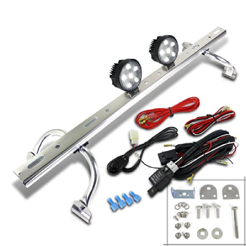 Adjustable 44~ 60 Aluminum Roof Light Bar+2X High Power 6-LED 4.5 Work Light Bulbs Spec-D Tuning RRB-57706RD2
