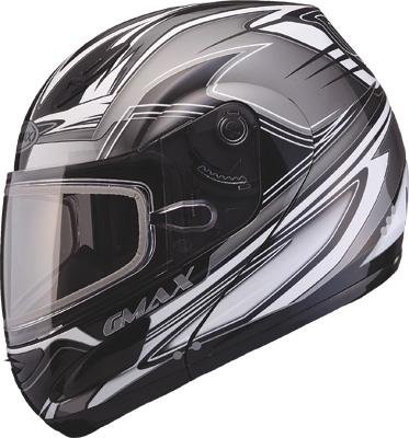 G-Max GM44S Semcoe Helmet , Gender: Mens/Unisex, Helmet Category: Snow, Distinct Name: White/Silver/Black, Primary Color: Silver, Size: 2XL, Helmet Type: Modular Helmets G6443248 Helmets Gmax G6443248