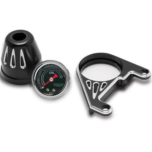Arlen Ness 15-668 Deep Cut Oil Pressure Gauge Kit For Harley-Davidson Twin Cam (Yr 1999-11) Horn Covers Arlen Ness Yr 1999-11