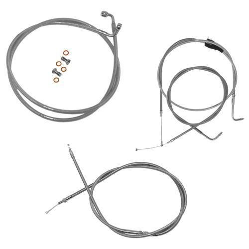 L.A. Choppers LA-8100KT-16 Stainless Handlebar Cable and Brake Line 15-17 Ape Kit For 96-06 FlSTC FLSTN FLSTF 00-06 FLSTD Harley Softail (LA-8100KT-16) Brake Cables & Lines LA Choppers LA-8100KT-16