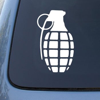 Bumper Stickers, Decals & Magnets grenade decal 2071_WHITE