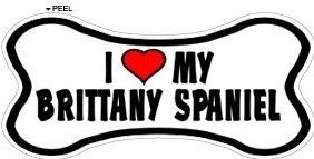 Brittany Spaniel Love My Dog Bone - Window Bumper Locker Sticker Decals StickyChimp SC-Batch-D-4429