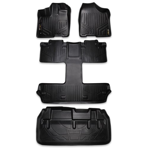 Maxliner MAXFLOORMAT Complete Set Custom Fit All Weather Floor Mats For Select Toyota Sienna Models - (Black) Custom Fit MAXLINER A0128/B0128/D0128