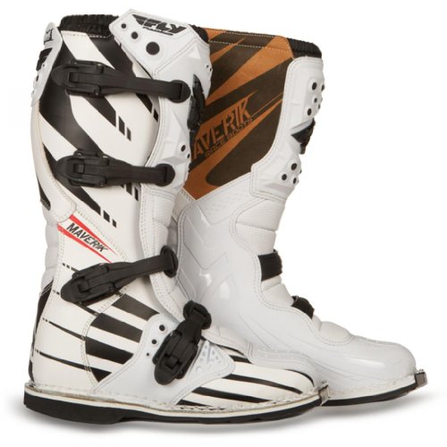 Fly Racing Maverik Adult MX Boots - F4 White with MX Sole - size 10 Boots Fly Racing F14-363-56710