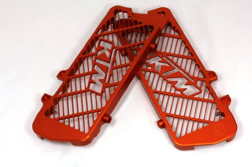 Bullet Proof Designs RG-0814-LOGO-ORG - KTM/Husaberg/Husqvarna Gen2 Radiator Guards with KTM Logo (Orange) Radiator Shrouds Bullet Proof Designs RG-0814-LOGO-ORG