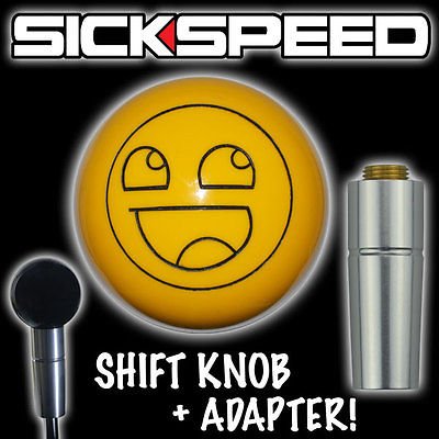 Knobs Sickspeed YEL/BLK AMAZING SMILEY + AUTO ADAPTER