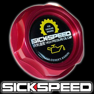 Oil Filler Caps Sickspeed RED HON OC W/ BLK SS INSERT