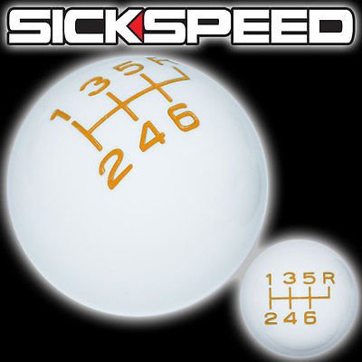 White/Yellow Vintage Shift Knob For 6 Speed Short Throw Shifter Selector M10x1.5 Knobs Sickspeed WHT INLAY YEL VIN 6RUR 10X1.5