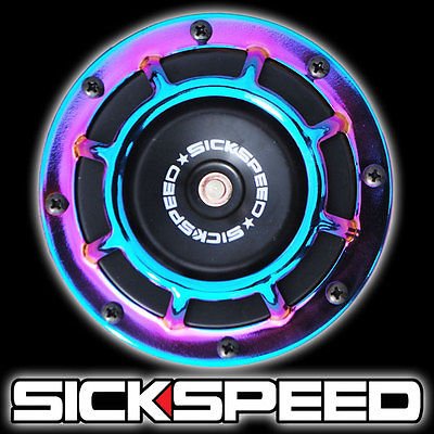 Neo Chrome Super Loud Compact Electric Tone Horn For Motorcycle Chopper 12V D Electrical Sickspeed NEO_SINGLE_HORN