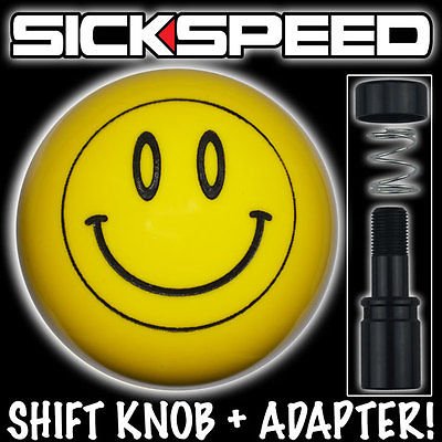 Yellow/Black Smiley Shift Knob For Corvette Auto/Automatic Gear Shift Lever Knobs Sickspeed YEL/BLK SMILEY + VETTE V2