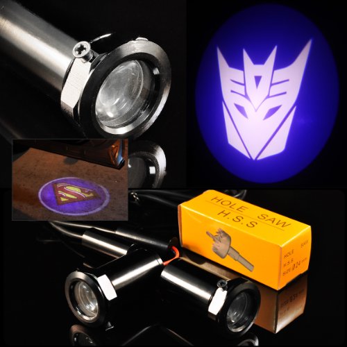 Ghost Shadow Laser Projector Logo Cree LED Step Door Courtesy Light Bulbs - Decepticon Running Board Lights Optix LOGO-019-C1