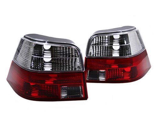 99-04 VW MKIV GOLF GTi MK4 R32 EURO CRYSTAL CLEAR CLEAR RED RED TAIL LIGHTS VR6 Tail Light Assemblies Depo TLGLFMK4