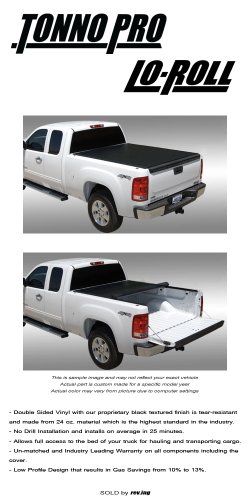 2004 - 2007 GMC Sierra - TonnoPro Lo-Roll - Roll Up Tonneau Cover - 5'8 Bed Tonneau Covers TonnoPro