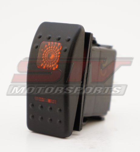 Orange Rocker Switch ON-ON-OFF 20A 12V LED Light 3 Positions Fog Lamp STVMotorsports SR1023