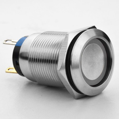 White LED Light Ring Mounting Thread SPDT Switch On Off Button For BMW Audi Mercedes-Benz Volkswagen Fiat Volvo Ford GMC Pushbutton Switches Amazinea L05-024-AZA-2