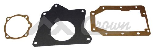 Transmission Gasket Set 1980-1983 CJ-5; 1980-1986 w/ T176, T177 Transmission; Transmission Gasket Set; Includes cover gasket, input bearing retainer gasket, and transmission to adapter gasket. T170-55 Transmission Crown Automotive T17055