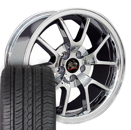 18 Fits Mustang (R) FR500 Style Wheels tires - Chrome 18x9 Replica OE Wheels / Wheel1x 9453214