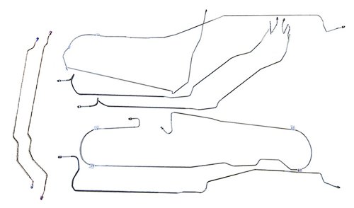 Inline Tube CTB02184 Chevrolet Silverado/GMC Sierra Crew Cab, Short Bed, Non-HD, 3/4 Ton, Quadrasteer T on Diff, Complete OEM Brake Line Set ABS Inline Tube CTB02184