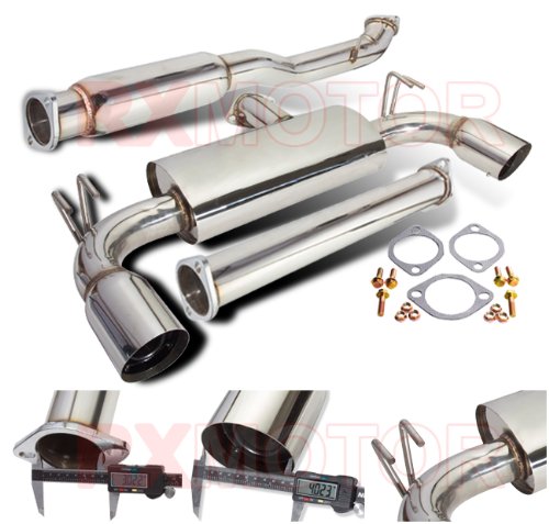 LANCER EVO 10 DUAL PATH EXHAUST CATBACK SYSTEM 3 PIPING UPGRADE 4 TIP Exhaust Valves RXMOTOR MI42080CH_1