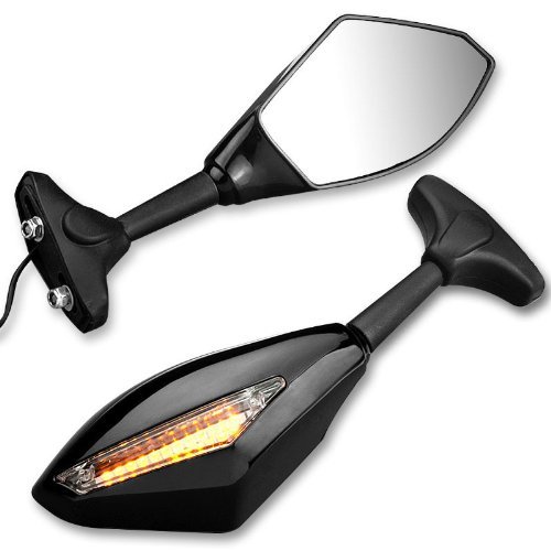 Motorcycle Blindsight Rearview Handle Bar End Convex Multi Angle Adjustable Chrome Plated Billet Aluminum Outside Rearview Side View Mirrors Universal Fit For Kawasaki Ninja 250 500 ZX-6R ZX-10R ZX-12R ZX-14 ZX-RR ZX600 Mirrors GAO GAO301-MTP13_09_M074