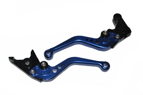 JFA Imports - A Pair Of CNC Racing Billet Short Adjustable Motorcycle Brake & Clutch Levers Fits For Aprilia TUONO / R 2003-2009 FALCO / SL1000 2000-2004 - Blue Clutch JFA Imports RH00593DB-80/DC80-BU