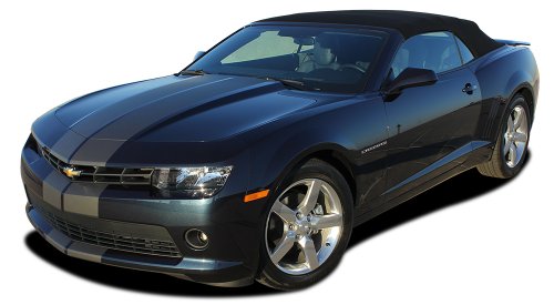 RACE RALLY : 2014 2015 Chevy Camaro Factory Indy Style Rally Racing Vinyl Graphic Decal Stripes (RS, LS, LT V6 WITHOUT FACTORY SPOILER MODELS ONLY) (Color-3M 67 Bright Yellow) Decals MoProAuto Pro Design Series PDS257467