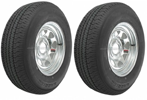 2-Pack Trailer Wheel & Tire #418 ST225/75D15 225/75 D 15 LRD 6 Bolt Galvanized Trailer eCustomRim 418