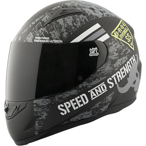 Speed and Strength Urge Overkill Full Face SS1100 Motorcycle Helmet (Matte Black/Grey, XX-Large) Helmets Speed and Strength 877947