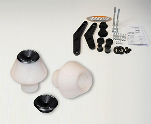 Honda NC700 X/S 2012-2013 RD Moto Crash Frame Sliders Protectors With Full Mounting Kit PHV2 Wht/Blk Frame Guards IRC H35-PHV2W-K