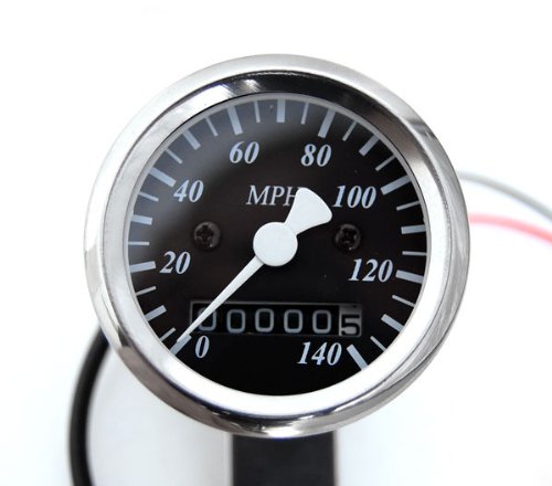 MINI Mechanical Speedometer with Black Interface M=2.1 Ratio for Harley and Custom Motorcycles Vehicles Demons Cycle Mini Speedo Black S3B OX849