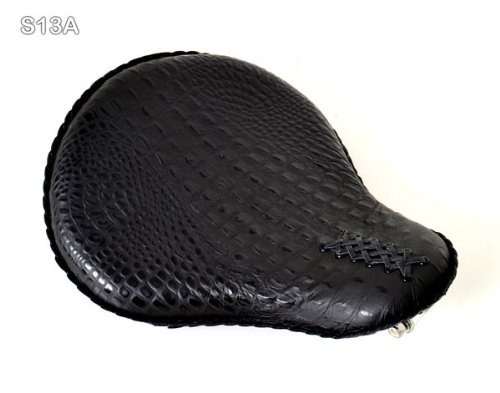 Bobber Solo Seat for Harley-Davidson or Indian Black Leather Alligator Vehicles Demons Cycle Bobber Seat S13a SLST090501