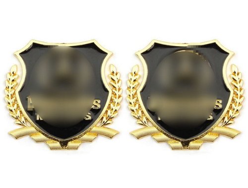 Car Replacement 2pcs Chrome Metal 3D side Decals Logo Emblem Badge Sticker Fit For gold E S G C ML GL All series Body GAO GAO201-CBE13-11-A045