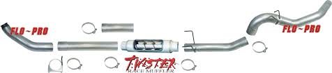 FLO-PRO 645 Dodge 6.7L/3500-4500-5500/C&C/ 5 Turbo Back Cat DPF Delete With Muffler No Bungs Aluminum Cat-Back Systems FLO-PRO 645