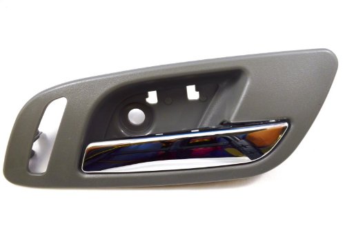 PT Auto Warehouse GM-2546MG-FR - Inside Interior Inner Door Handle, Gray (Titanium) Housing with Chrome Lever - with Heated Seat Hole, Passenger Side Front Body PT Auto Warehouse GM-2546MG-FR
