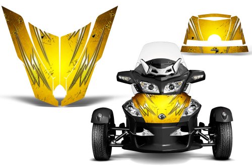 Creatorx Can-Am Brp Spyder Rt Hood Graphics Kit Cold Fusion Yellow Decals CREATORX CXAMZ000529