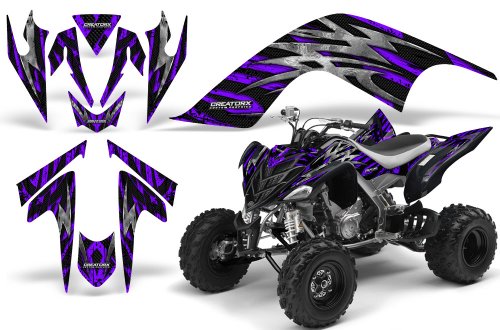 Creatorx Yamaha Raptor 700 Graphics Kit Decals Stickers Bolt Thrower Purple Decals CREATORX CXAMZ005009