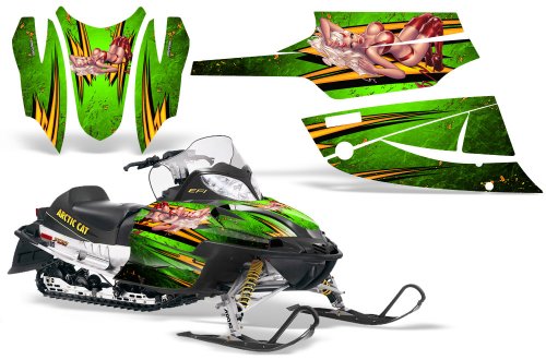 Creatorx Arctic Cat Firecat Snowmobile Graphics Kit Wrap Little Sins Green Decals CREATORX CXAMZ000053