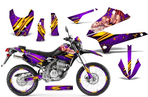 Creatorx Kawasaki Klx 250 D Tracker Graphics Kit Decals Stickers Little Sins Purple Incl. Number Plate & Rim Graphics Decals CREATORX CXAMZ002245