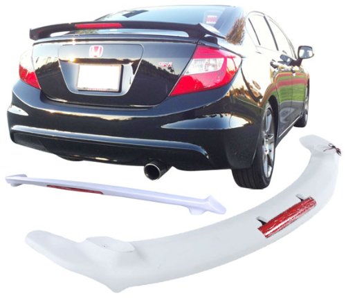 2012 HONDA CIVIC REAR TRUNK SPOILER WING ABS WITH LED MODULO TRUNK SPOILER Body IKON MOTORSPORTS AST-HC124A-LED
